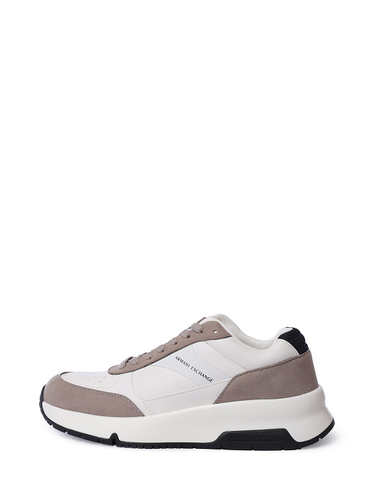 Кроссовки Armani Exchange XUX225 XV862 U641 белые мужские с бежевыми вставками — купить в интернет-магазине Verdistore