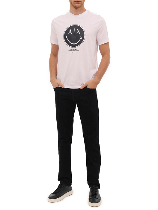 Футболка Armani Exchange 6LZTJS ZJ8EZ 51AD белая мужская с логотипом — купить в интернет-магазине Verdistore