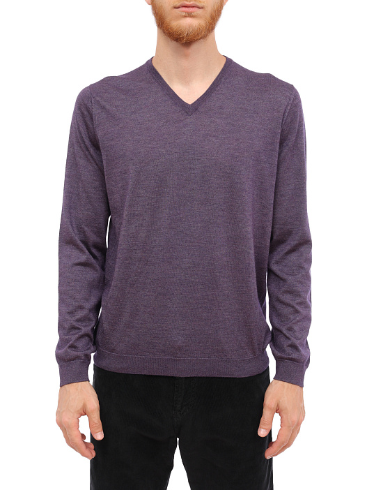 Пуловер Brunello Cucinelli M2384202 фиолетовый мужской с V-вырезом — купить в интернет-магазине Verdistore