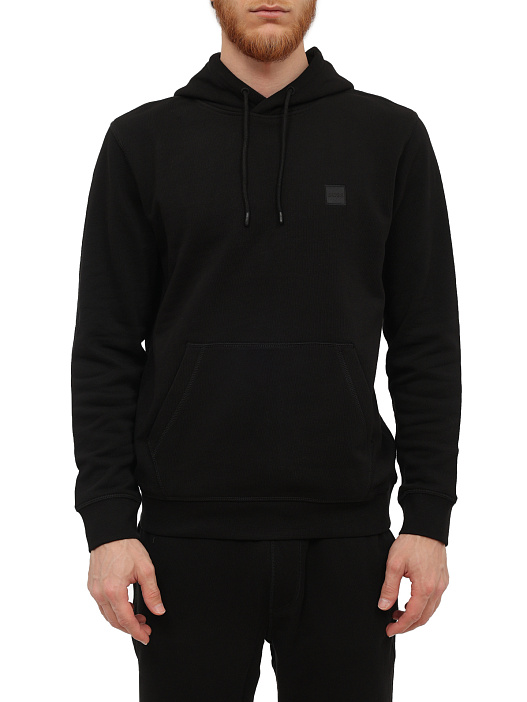 Худи Boss 50509314 001 черное мужское из хлопка — купить в интернет-магазине Verdistore