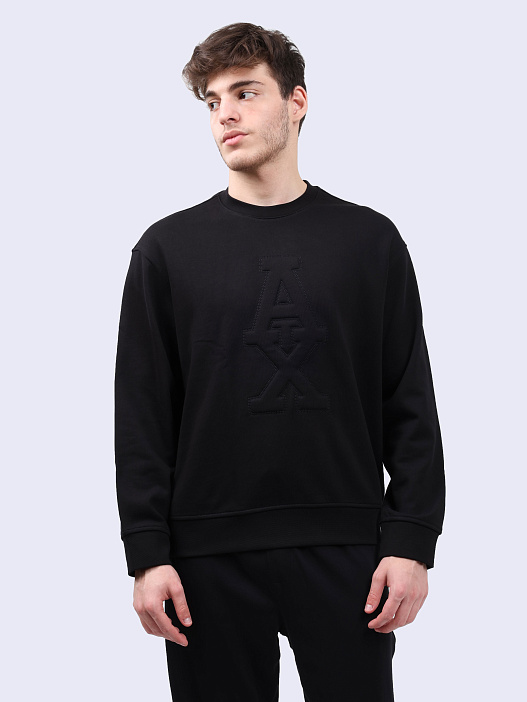 Свитшот Armani Exchange 6DZMLF ZJ4XZ 1200 черный мужской из хлопка — купить в интернет-магазине Verdistore