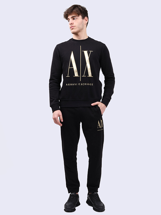 Брюки спортивные Armani Exchange 8NZPPQ ZJ1ZZ 1200 черные мужские — купить в интернет-магазине Verdistore