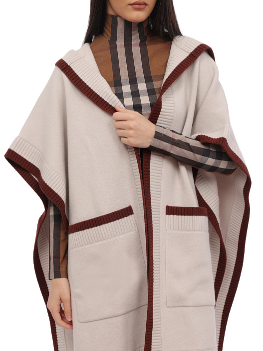 Пончо Burberry 8056011 A2152 шерстяное женское — купить в интернет-магазине Verdistore