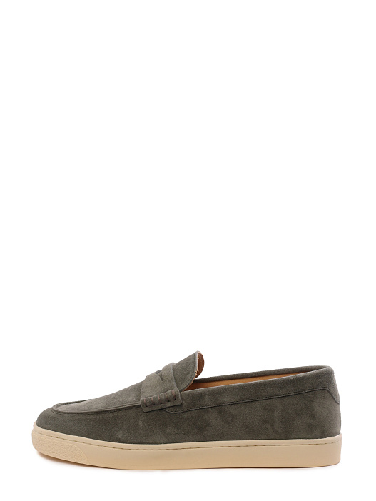 Лоферы Brunello Cucinelli MZUSILN285 C8444 оливковые мужские из замши — купить в интернет-магазине Verdistore