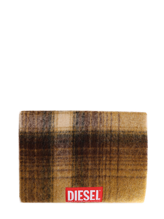 Шарф Diesel A151170HNAK5EV коричневый мужской в клетку — купить в интернет-магазине Verdistore