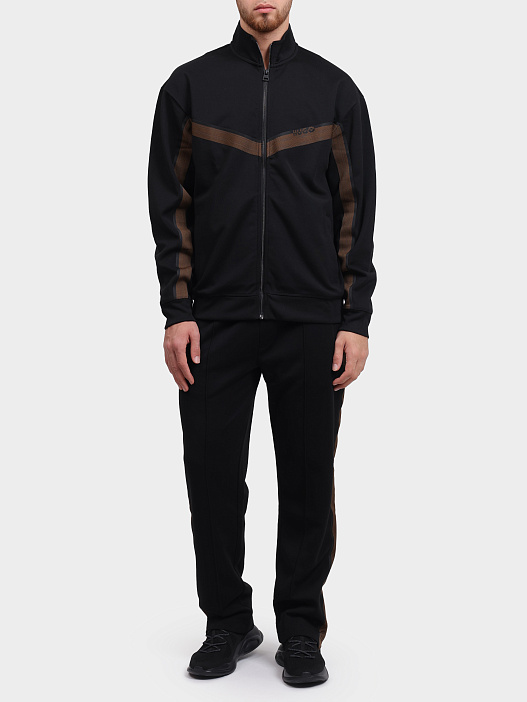 Брюки спортивные Hugo 50542819 001 черные мужские с лампасами — купить в интернет-магазине Verdistore