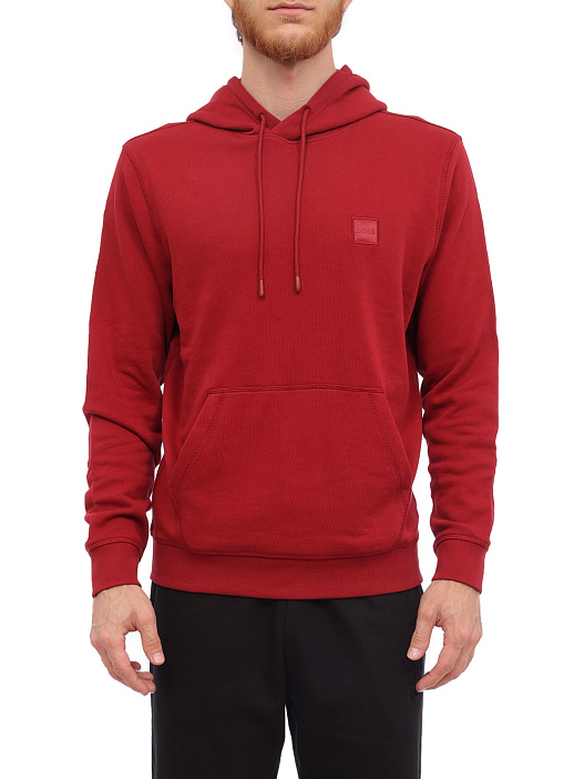 Худи Boss 50468445 614 красное мужское из хлопка — купить в интернет-магазине Verdistore