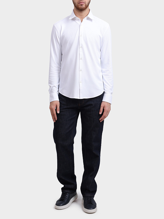 Рубашка Hugo Ermo 10273600 01 белая мужская с текстурой — купить в интернет-магазине Verdistore