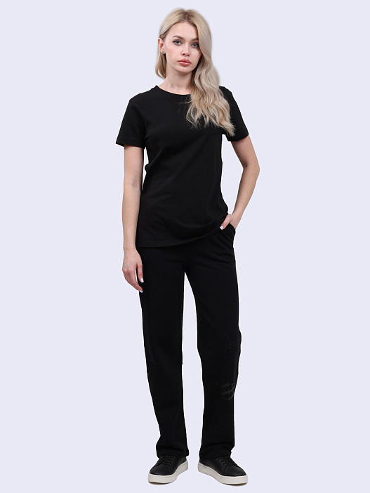 Брюки спортивные Armani Exchange 6DYP80 YJFZZ 42AQ черные женские — купить в интернет-магазине Verdistore