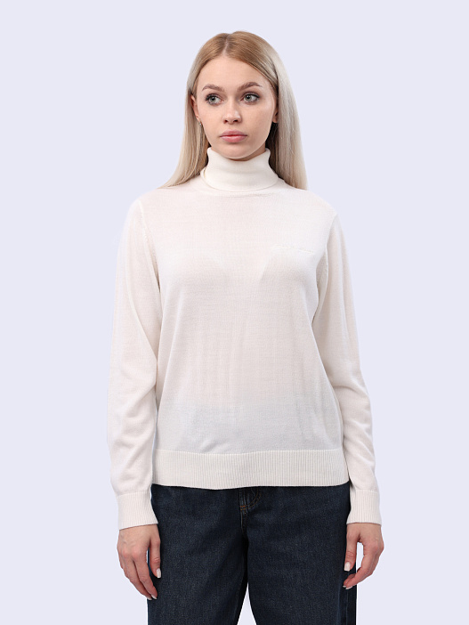 Свитер Armani Exchange 6DYM1K YME3Z 1130 белый женский с высоким горлом — купить в интернет-магазине Verdistore