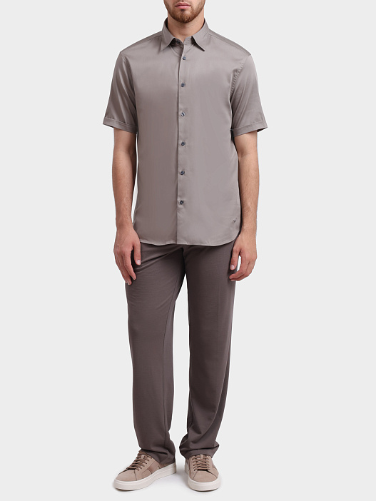 Брюки Emporio Armani EM001505 AF24843 U6200 коричневые мужские зауженного кроя  — купить в интернет-магазине Verdistore