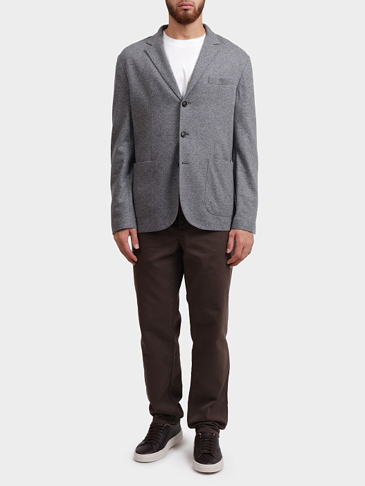 Пиджак Brunello Cucinelli ML8968J01 C210 серый мужской из кашемира — купить в интернет-магазине Verdistore