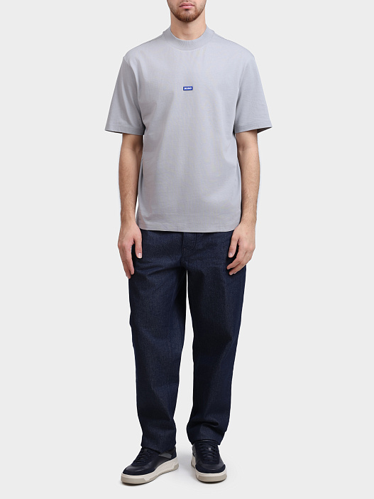 Футболка HUGO BLUE Nieros 10257318 01 50509991 091 серая мужская хлопковая — купить в интернет-магазине Verdistore