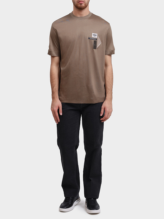 Футболка Emporio Armani EM002959 AF18312 U6189 бежевая мужская — купить в интернет-магазине Verdistore