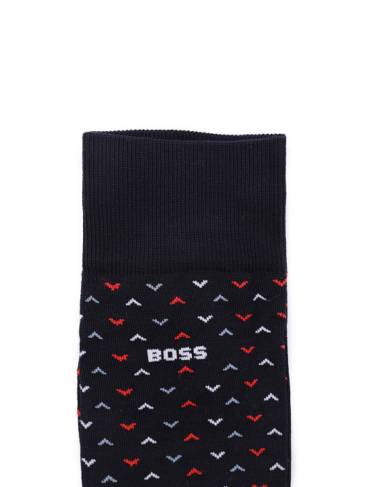 Носки Boss 50491160 401 темно-синие мужские с принтом — купить в интернет-магазине Verdistore