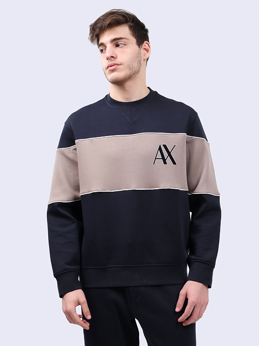 Свитшот Armani Exchange 6DZMJM ZJZGZ 1510 контрастный мужской — купить в интернет-магазине Verdistore