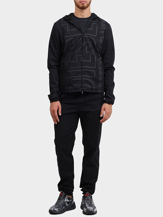 Мастерка Diesel A186410EPBP9XXA черная мужская с логотипом — купить в интернет-магазине Verdistore