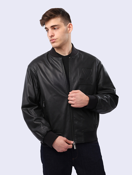 Куртка Armani Exchange 6DZB23 ZE1CZ 1200 черная мужская кожаная — купить в интернет-магазине Verdistore