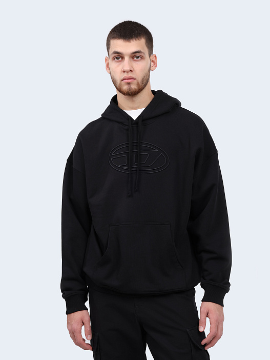 Худи Diesel A037910JYYJ9XX черное мужское из хлопка — купить в интернет-магазине Verdistore