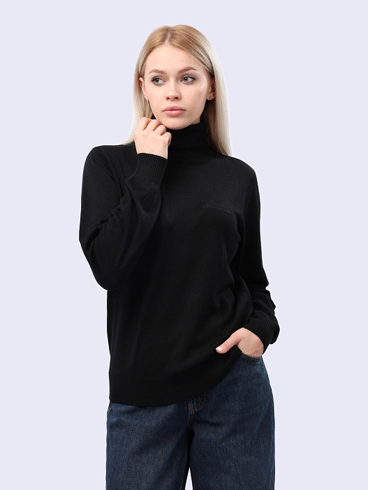 Свитер Armani Exchange 6DYM1K YME3Z 1200 черный женский с высоким горлом — купить в интернет-магазине Verdistore