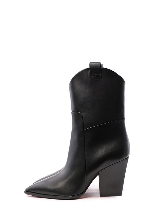 Казаки Santoni WTOP59604HI3BLGAN01 черыные женские из натуральной кожи — купить в интернет-магазине Verdistore