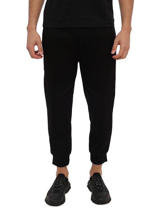 Брюки спортивные черные с эластичным поясом и манжетами снизу — купить в интернет-магазине Verdistore