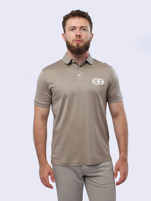 Поло Emporio Armani 8N1FB6 1JUVZ 0643 бежевое мужское — купить в интернет-магазине Verdistore