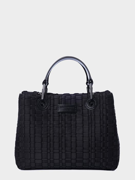 Сумка Emporio Armani EW000361 AF23436 UC001 черная женская с патчем-логотипом  — купить в интернет-магазине Verdistore