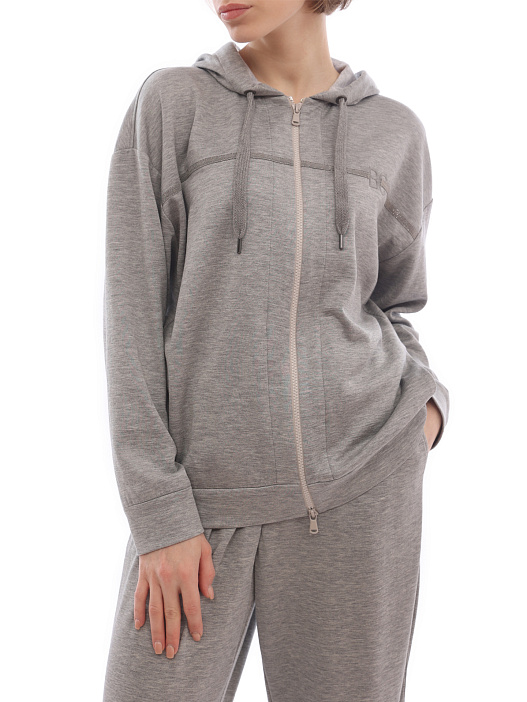 Толстовка Brunello Cucinelli MD828BN406 C571 серая женская — купить в интернет-магазине Verdistore