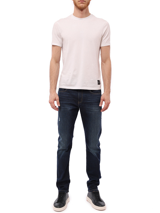 Джинсы Armani Exchange 3GZJ13 Z1QDZ темно-синие мужские с потёртостями — купить в интернет-магазине Verdistore