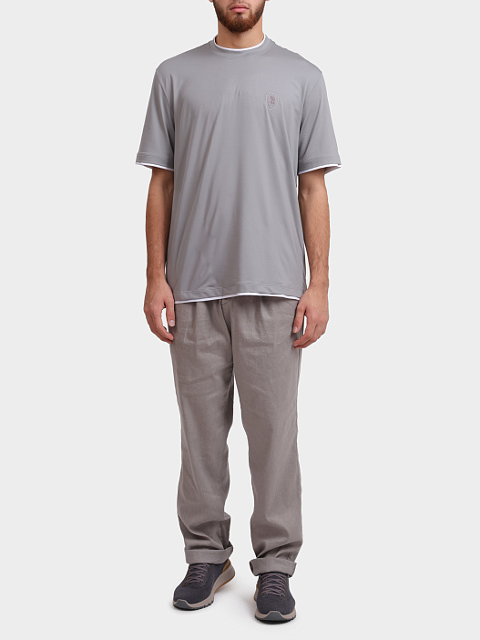 Футболка Brunello Cucinelli MW8577427T CMM17 серая мужская — купить в интернет-магазине Verdistore