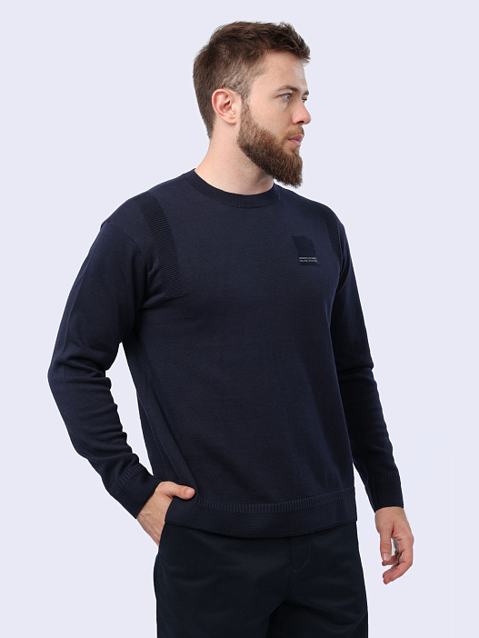 Свитер Armani Exchange 3DZM1G ZMX8Z 15CX темно-синий мужской с разрезами — купить в интернет-магазине Verdistore