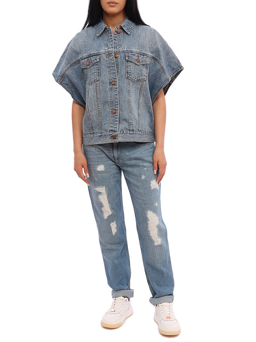 Куртка Armani Exchange 3LYB51 Y1VFZ 1500 джинсовая женская с короткими рукавами — купить в интернет-магазине Verdistore