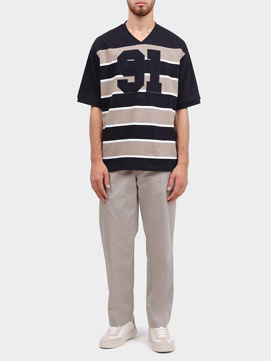 Футболка Armani Exchange XM000465 AF13024 F6017 хлопковая мужская в полоску — купить в интернет-магазине Verdistore