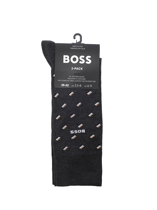 Носки Boss 50478350 012 темно-серые мужские с принтом — купить в интернет-магазине Verdistore