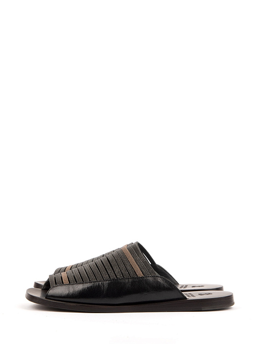 Тапки Brunello Cucinelli MZSCC1446 кожаные женские — купить в интернет-магазине Verdistore