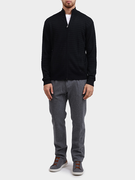 Брюки светло-серые шерстяные с эластичным поясо на кулиске — купить в интернет-магазине Verdistore