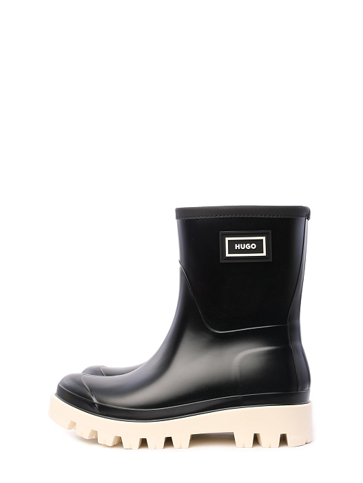 Резиновые полусапоги Hugo 50475454 003 черные на ребристой белой подошве — купить в интернет-магазине Verdistore