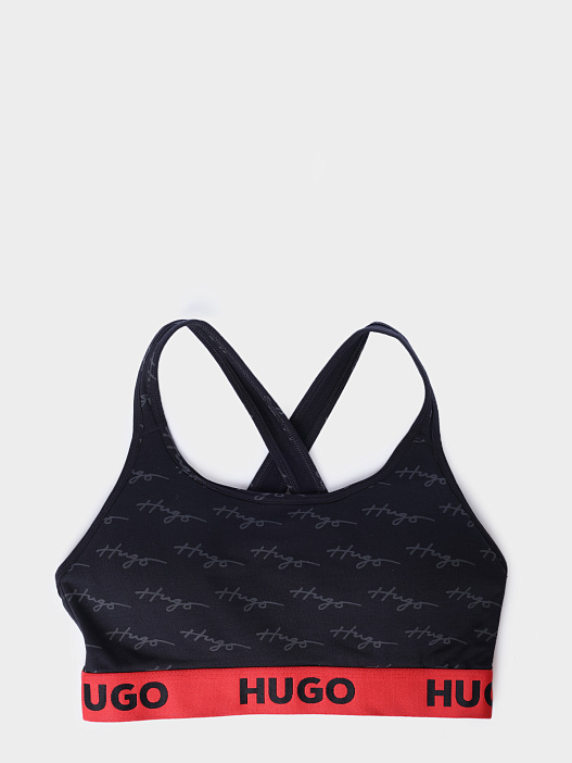 Топ Hugo 10241852 01 50515208 965 черный женский с монограммным логотипом — купить в интернет-магазине Verdistore
