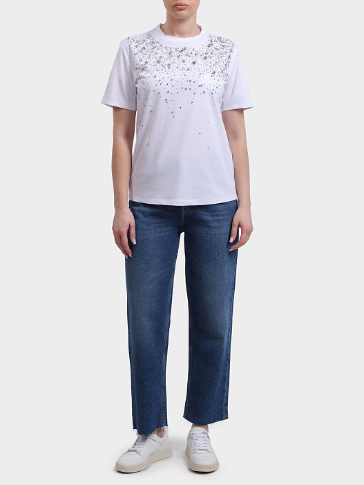 Футболка Liu-Jo BLACK LABEL CA6193 J3868 11111 белая женская — купить в интернет-магазине Verdistore