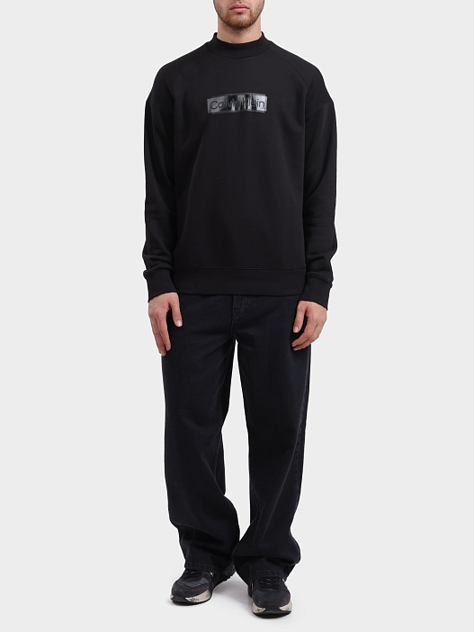 Свитшот Calvin Klein K10K112058 черный мужской с логотипом — купить в интернет-магазине Verdistore