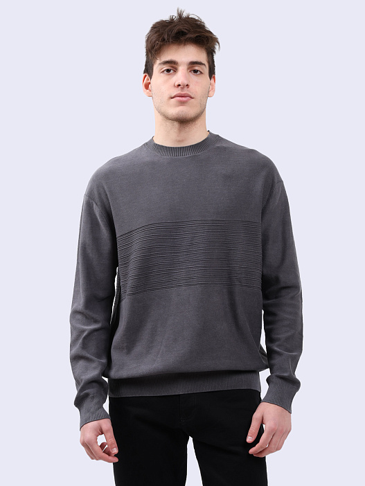 Свитер Armani Exchange 6DZM6J ZMQ7Z 19AA серый мужской из хлопка — купить в интернет-магазине Verdistore