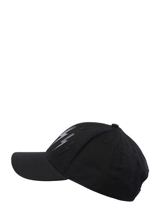 Бейсболка черная хлопковая с черной наклейкой логотипом — купить в интернет-магазине Verdistore