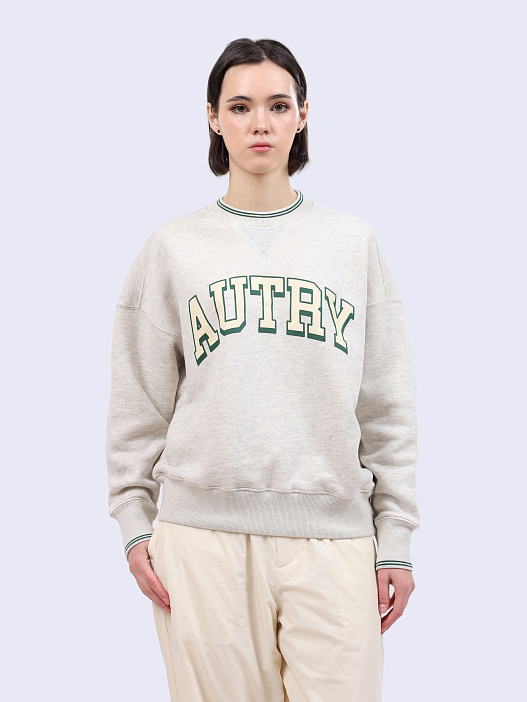 Свитшот Autry SWPW-03H1 серый женский с контрастным кантом — купить в интернет-магазине Verdistore