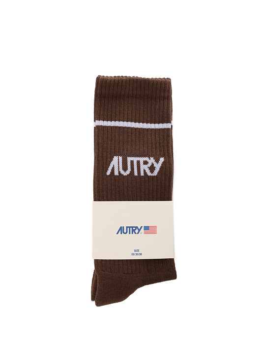 Носки Autry SOPU-40LC коричневые мужские с логотипом — купить в интернет-магазине Verdistore