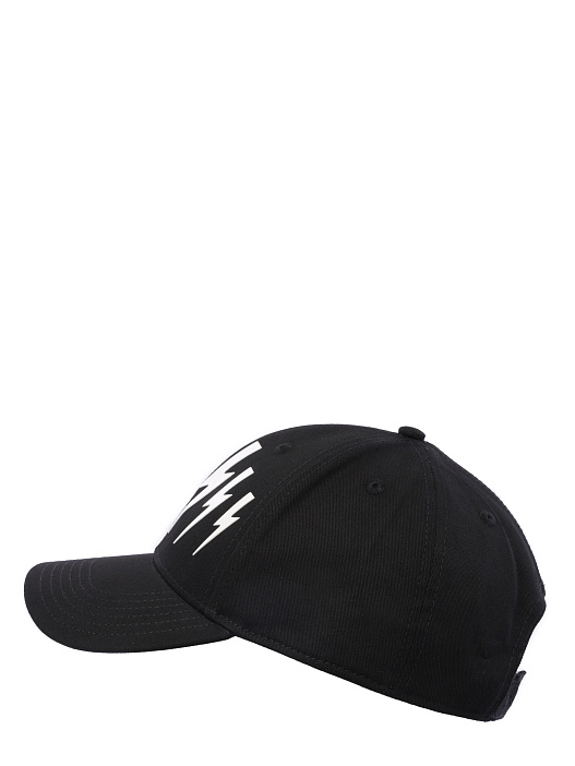 Бейсболка черная хлопковая с белой наклейкой логотипом  — купить в интернет-магазине Verdistore