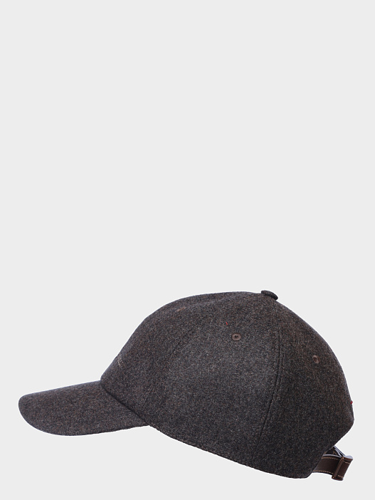 Бейболка Brunello Cucinelli M038P9850 CVE31 темно-серая мужская из шерсти — купить в интернет-магазине Verdistore