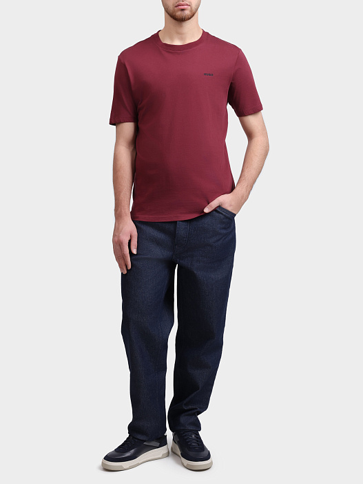 Футболка HUGO RED Dero222 10229761 01 50466158 602 красная мужская с маленьким логотипом — купить в интернет-магазине Verdistore