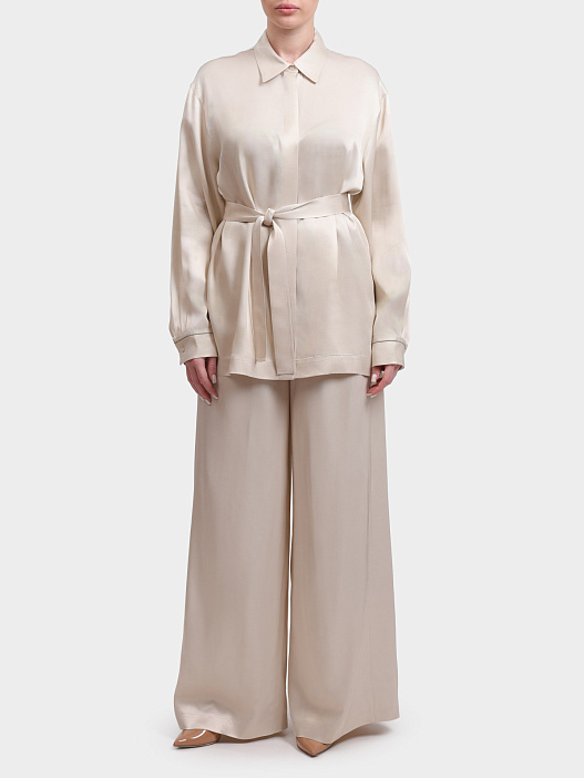 Блузка S06074A 02245 43 молочная женская с поясом — купить в интернет-магазине Verdistore