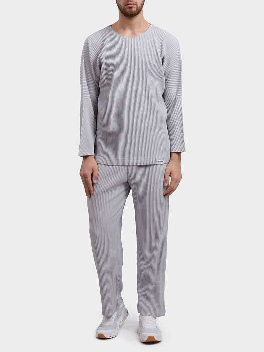 Лонгслив Sphynx pleats 7642-2 серый мужской плиссированный — купить в интернет-магазине Verdistore